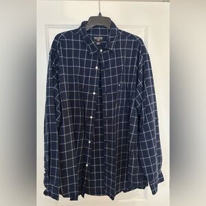 Ralph lauren polo Jean XXL Mens Button Up Long Sleeve Shirt flannel plaid blue